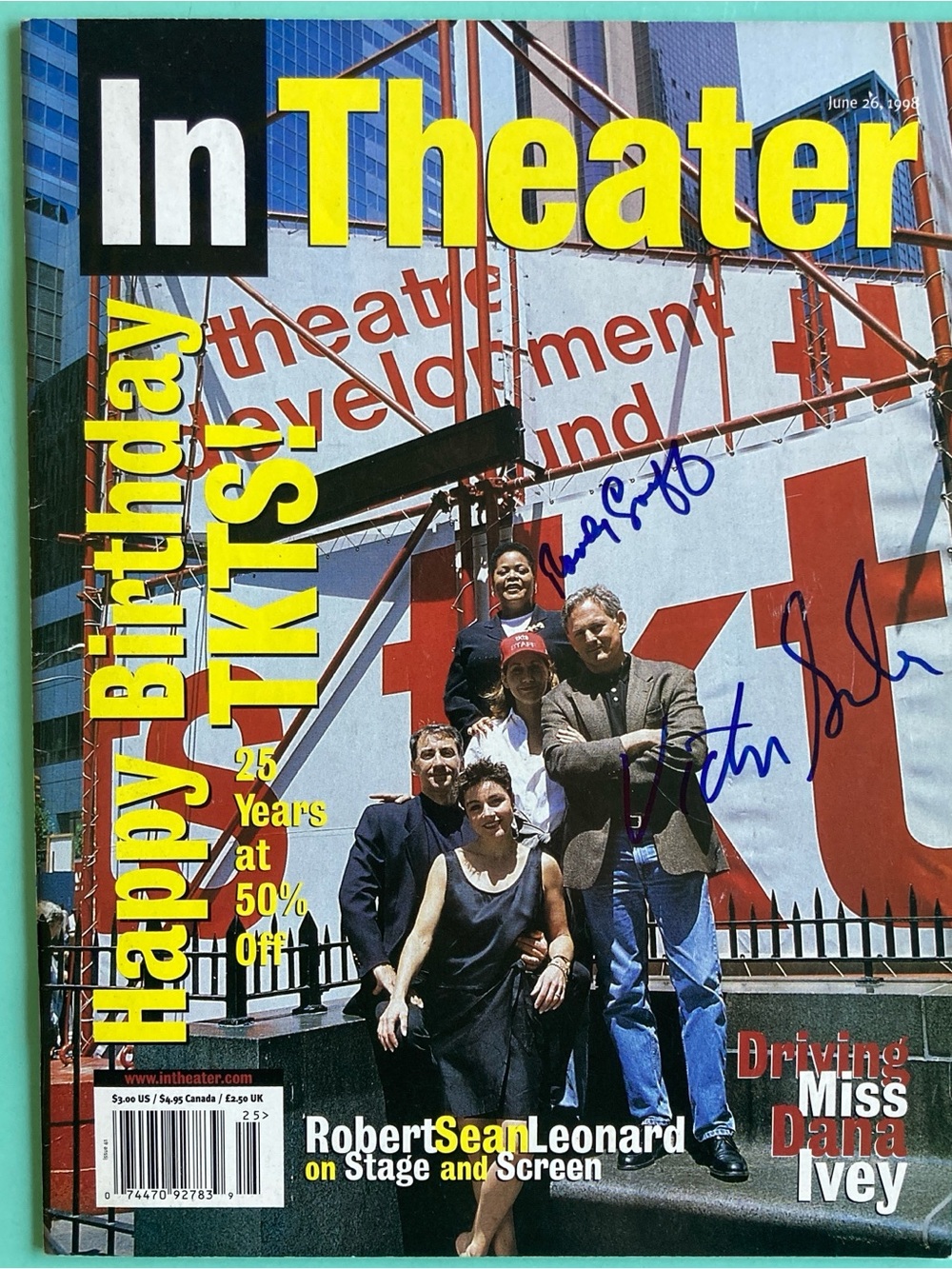 Signed Victor Garber & Randy Graff In theater Magazine June 26 1998 TKTS Article